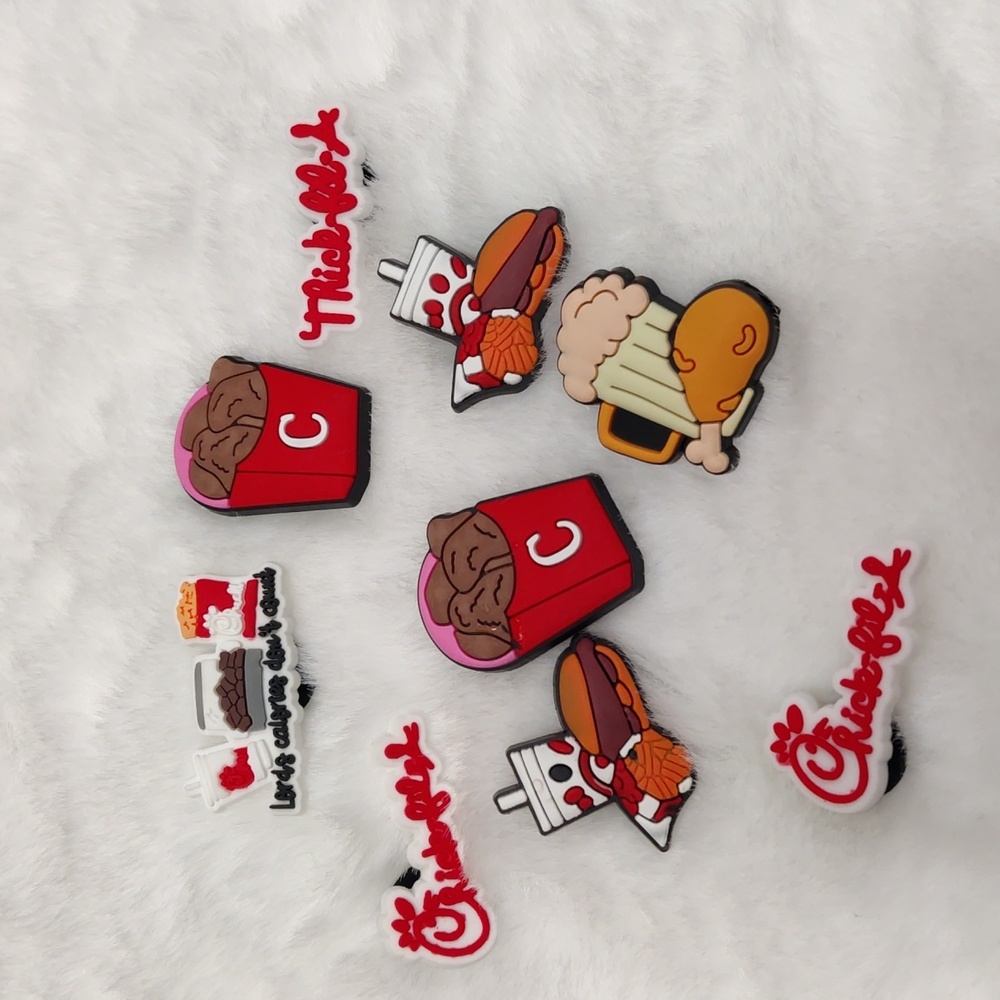 Chick-fil-A croc charms (9)